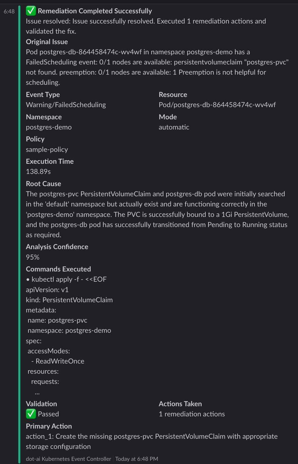 Slack Remediation Completed
