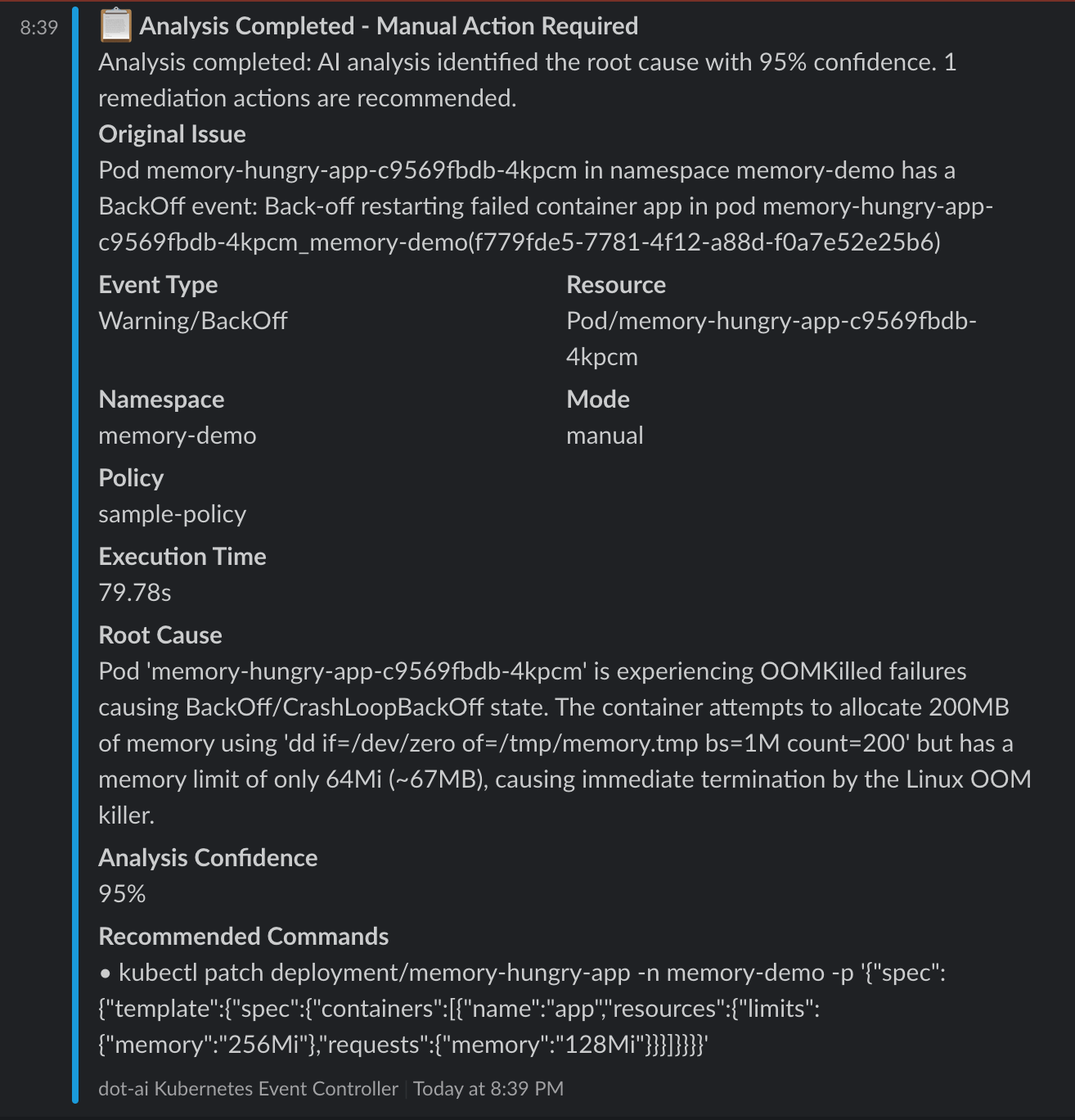 Slack Manual Analysis Completed